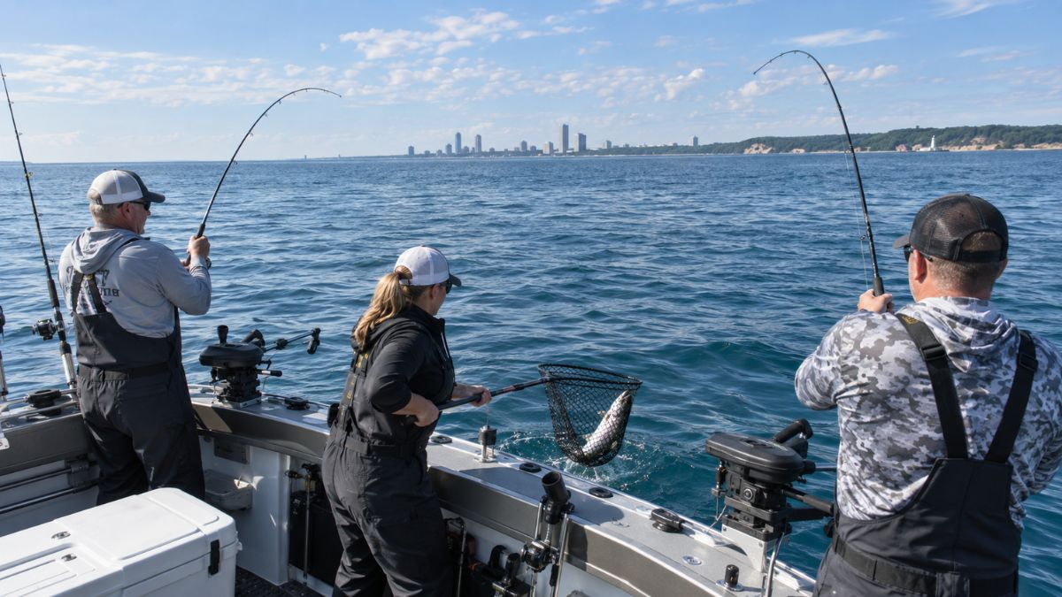 Anglers Landing a Silver Catch