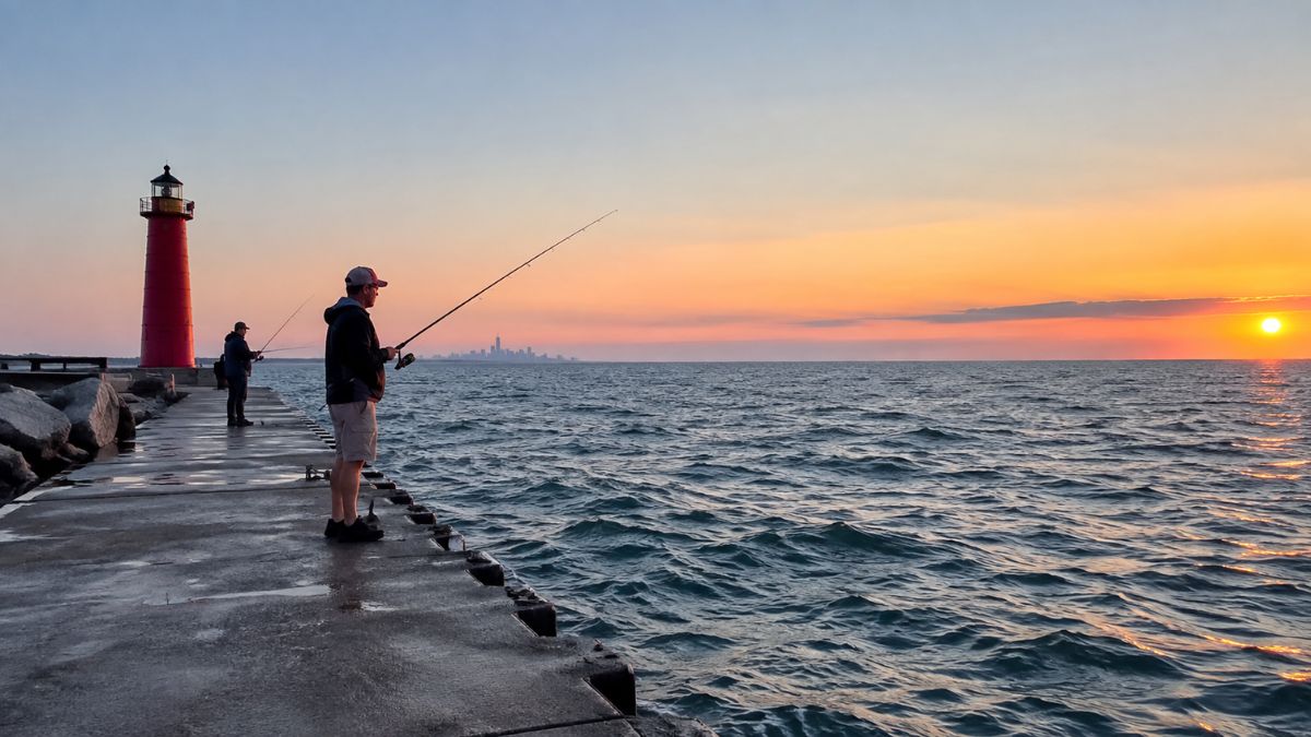 Sunset Fishing Pier and Lighthouse